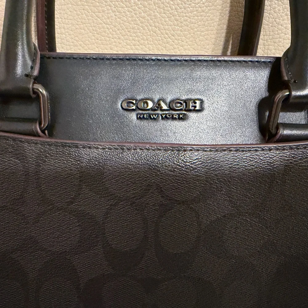 Coach Black Signature Canvas Laptop Briefcase